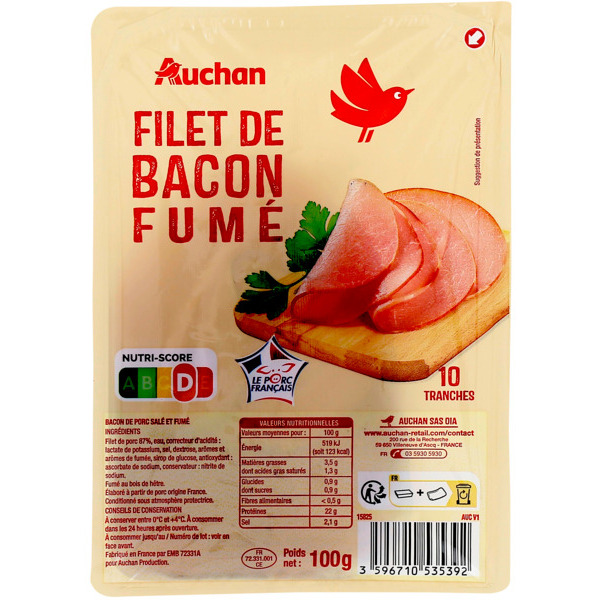 Filet De Bacon Fumé Auchan