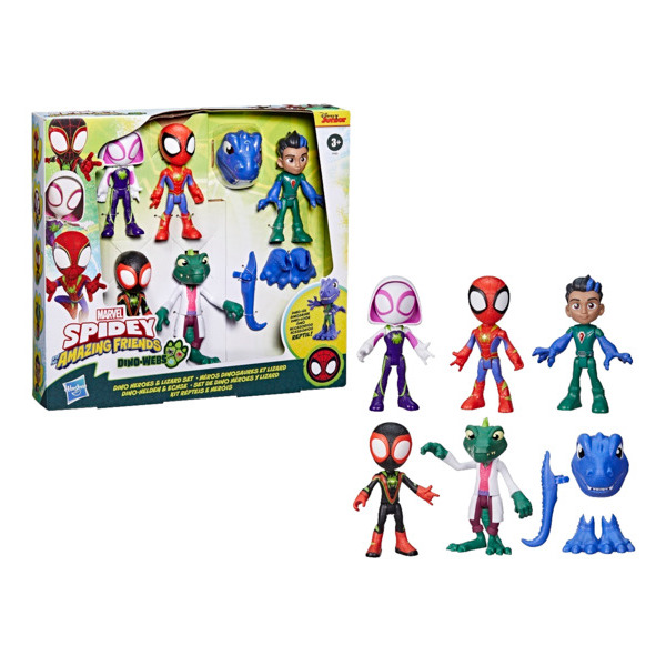 Spidey Pack De 5 Figurines Dino + Accessoires