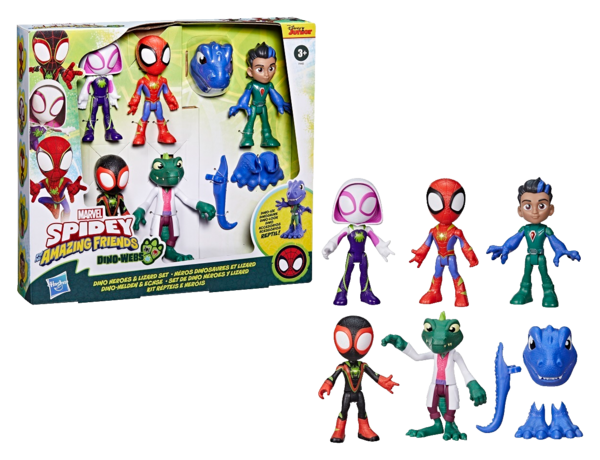 Spidey Pack De 5 Figurines Dino + Accessoires