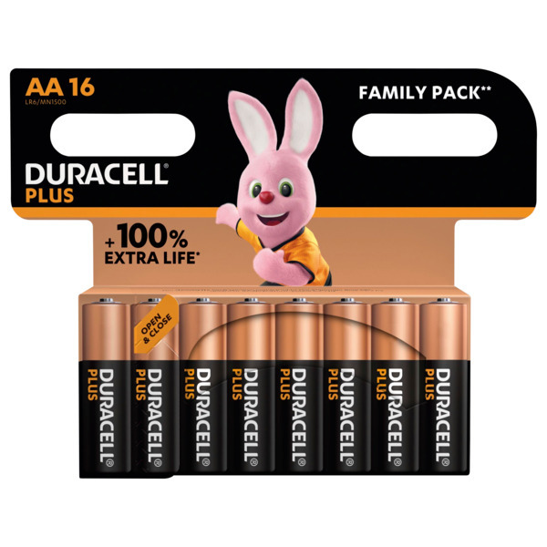 Lot De 16 Piles Plus 100% Duracell