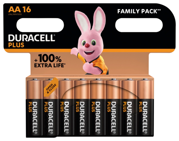 Lot De 16 Piles Plus 100% Duracell