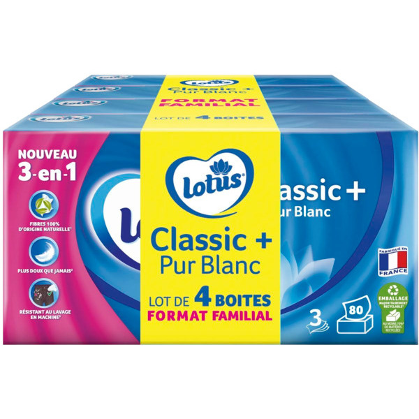 Boîte Mouchoirs Classic+ Pur Blanc Lotus