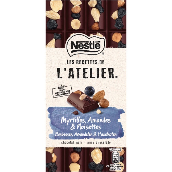 Tablettes De Chocolat Noir Myrtilles Amandes Nestlé Les Recettes De L'atelier