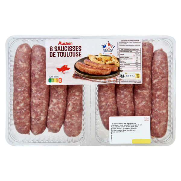 8 Saucisses De Toulouse Auchan