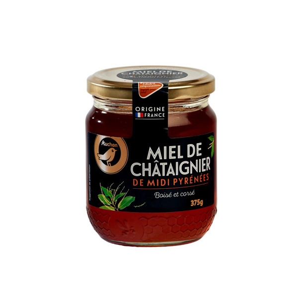 Miel De Châtaignier De Midi Pyrénées Filière Auchan Gourmet "Cultivons Le Bon"