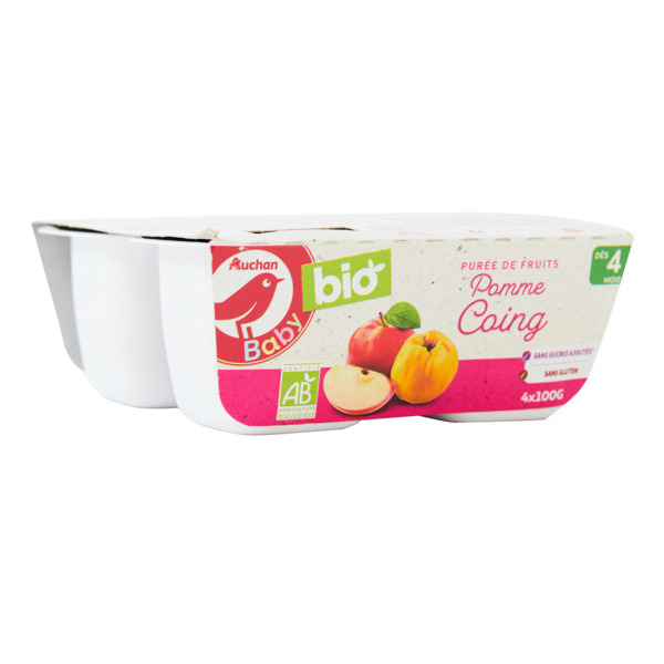 Purée De Fruits Auchan Baby Bio