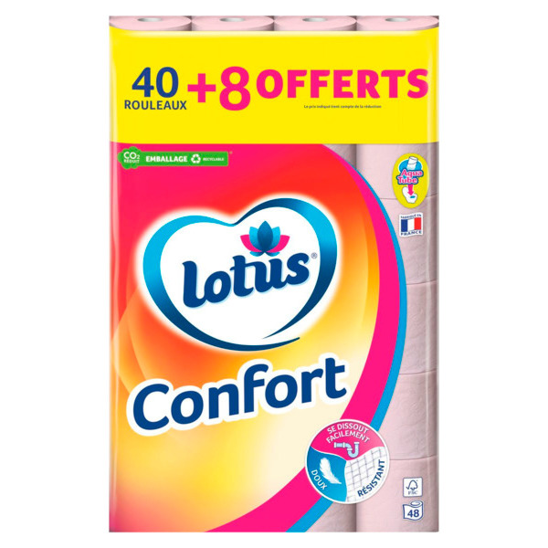 Papier Toilette Confort Aquatube Rose Lotus