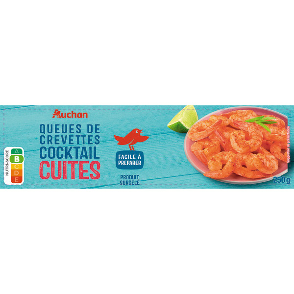 Queues De Crevettes "Cocktail" Cuites Surgelées Auchan