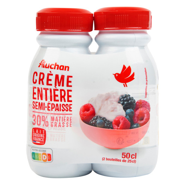 Crème Entière Semi-Épaisse Auchan