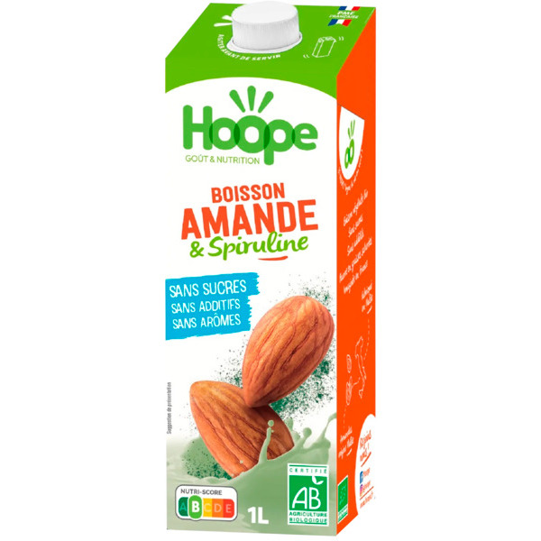 Boisson Vegetale Amande Et Spiruline Bio Hoope 