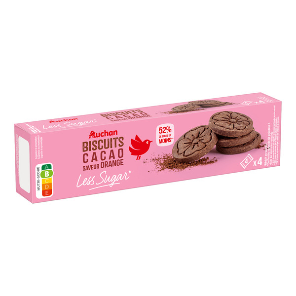 Biscuits Cacao Saveur Orange Less Sugar Auchan