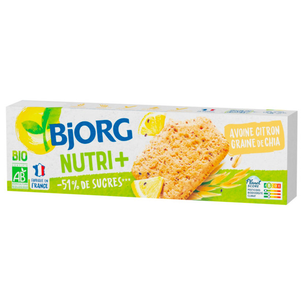 Biscuit Nutri+ Avoine Citron Et Graines De Chia Bio Bjorg