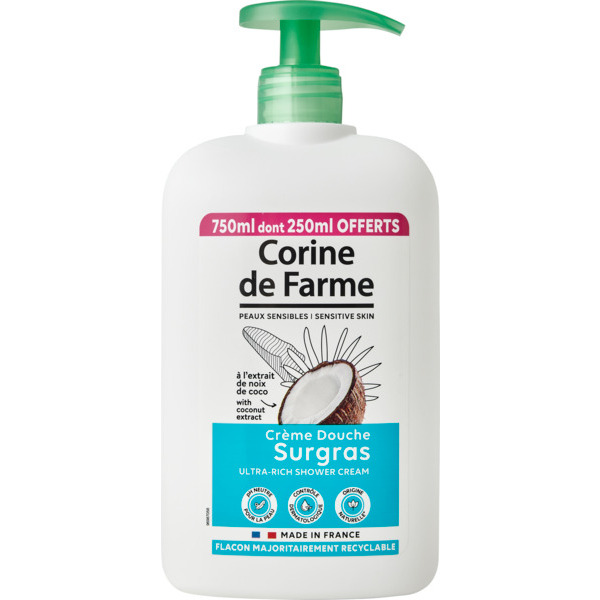 Gel Douche Soin Surgras À La Noix De Coco Corine De Farme