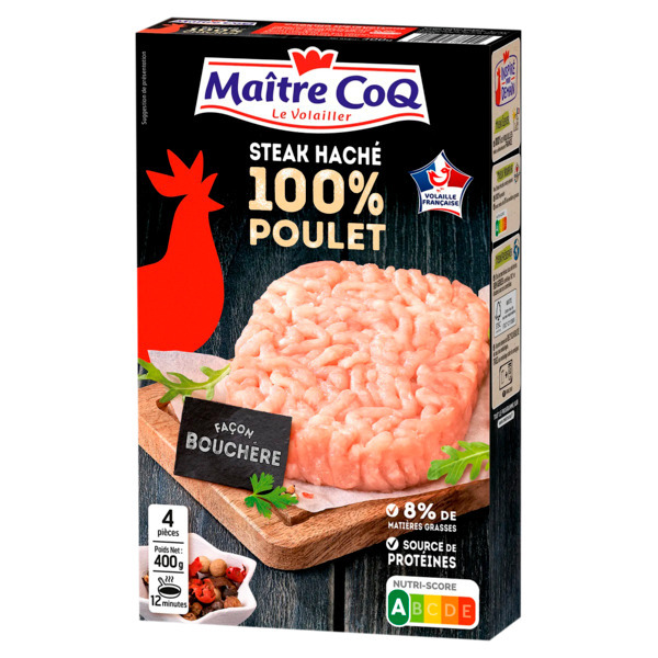 Steak Haché Surgelé 100% Poulet Maître Coq