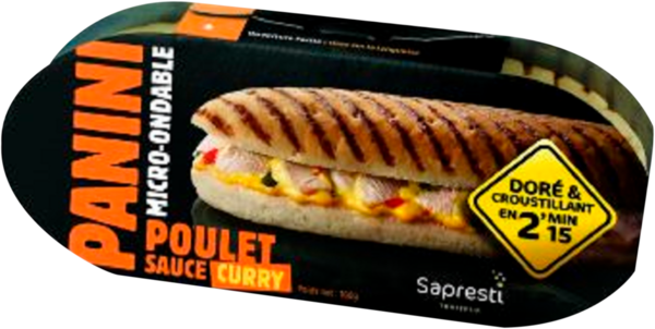 Panini Micro Ondable Poulet Sauce Curry Sapresti