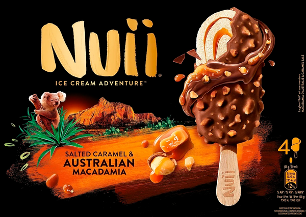 Batonnets De Glace Macadamia D'australie Et Caramel Salé Nuii