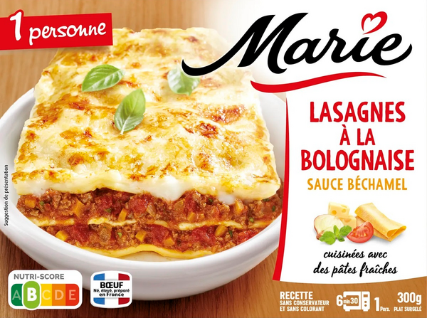 Lasagnes Bolognaise Surgelées Marie