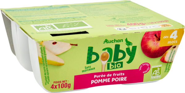 Purée De Fruits Auchan Baby Bio