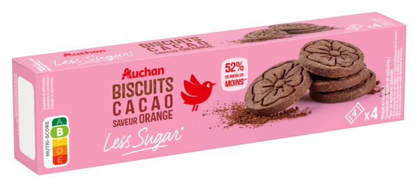 Biscuits Cacao Saveur Orange Less Sugar Auchan