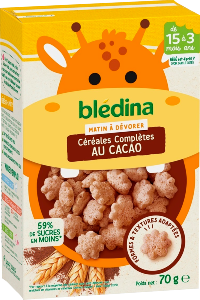 Mini Matin Céréales Complètes Cacao Bledina 