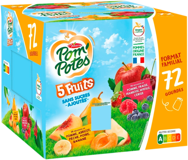 Compotes Gourdes 5 Fruits Sans Sucres Ajoutés