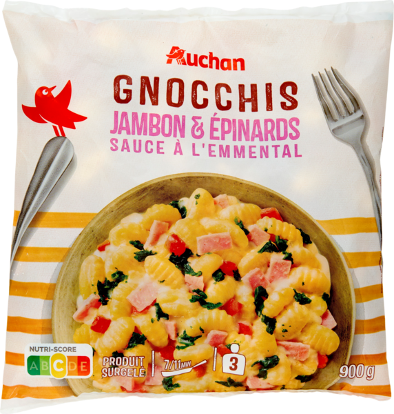 Gnocchis Jambon Emmental Épinards Surgelés Auchan