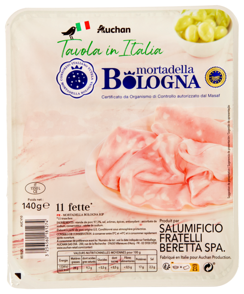 Mortadella Bologna Igp Auchan Tavola In Italia