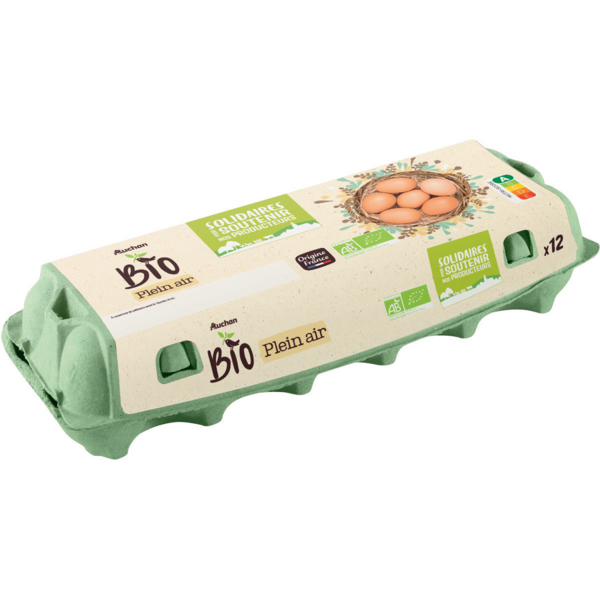 Oeufs De Poules Élevées En Plein Air Auchan Bio