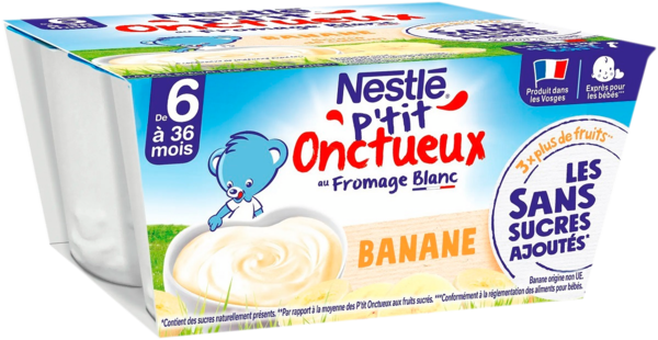 P'tit Onctueux Sans Sucres Ajoutés Fromage Blanc Banane Nestlé 