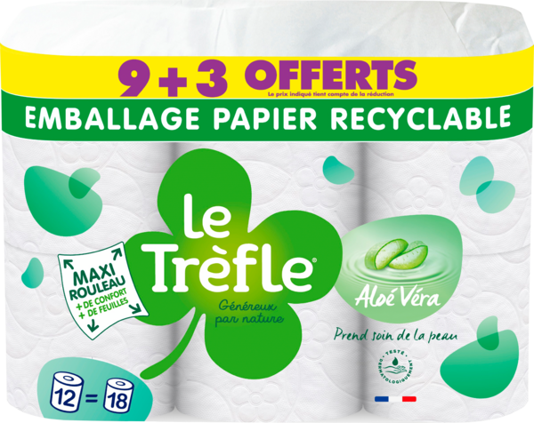 Papier Toilette Maxi Rouleau Aloe Vera Le Trefle