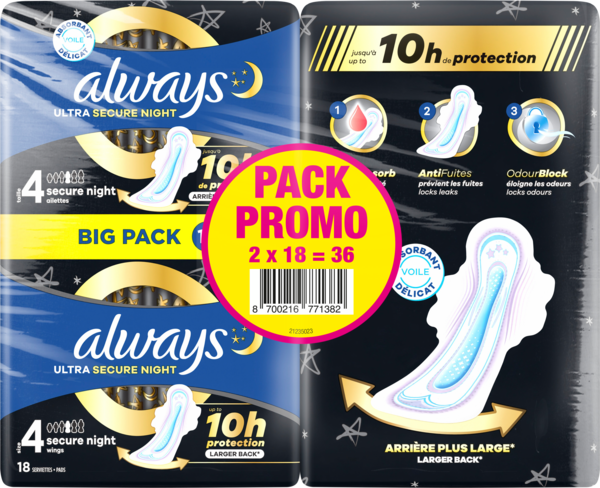Serviettes Hygiénique Nigth Always Ultra