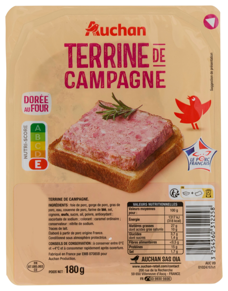 Terrine De Campagne Auchan