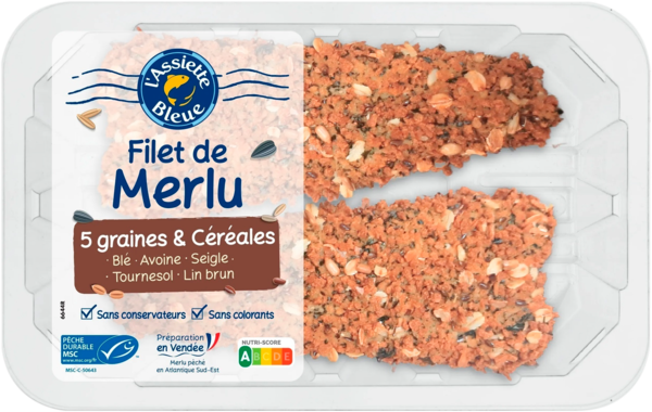 Filet De Merlu Pané Aux 5 Graines & Céréales L'assiette Bleue
