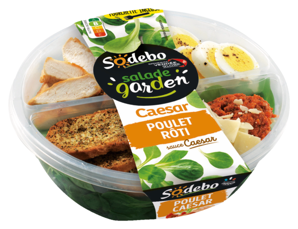 Salade Garden Poulet Caesar Sodebo