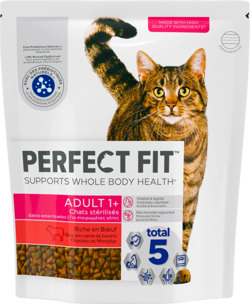 Croquettes Riches En Bœuf Pour Chat Adulte Stérilisé Perfect Fit 