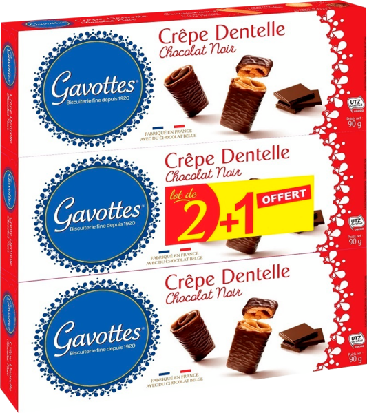 Crêpe Dentelle Chocolat Noir Gavottes