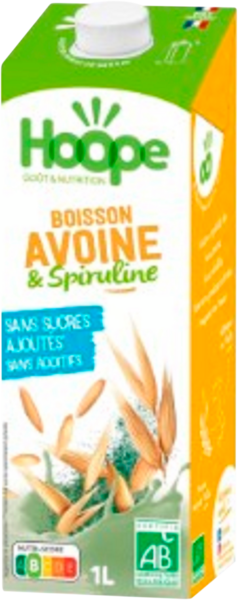 Boisson Végétale Avoine Et Spiruline Bio Hoope