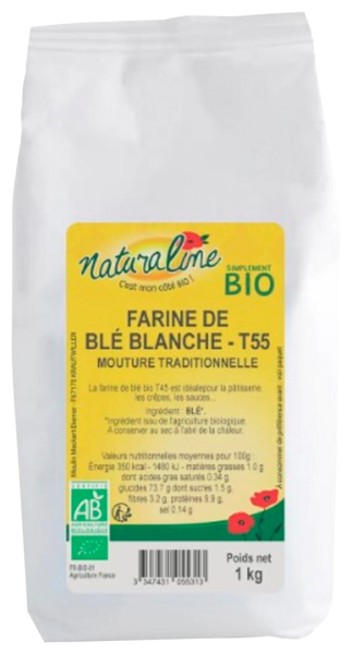 Farine De Blé Blanche T55 Bio Naturaline