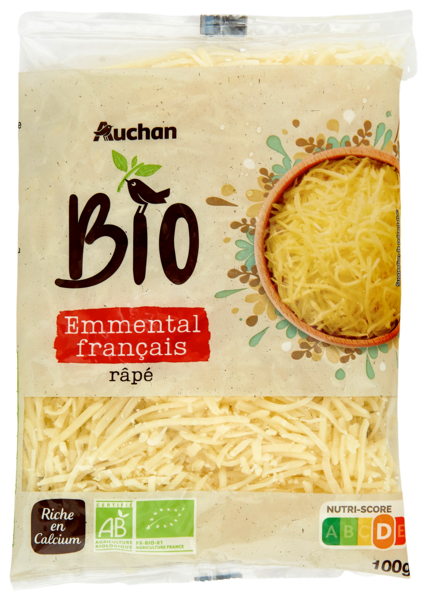 Emmental Français Râpé Auchan Bio