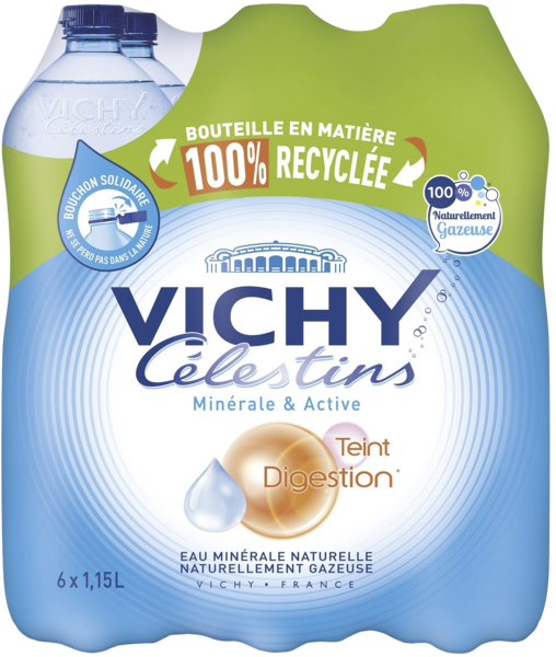 Eau Minérale Naturelle Gazeuse Vichy Celestins