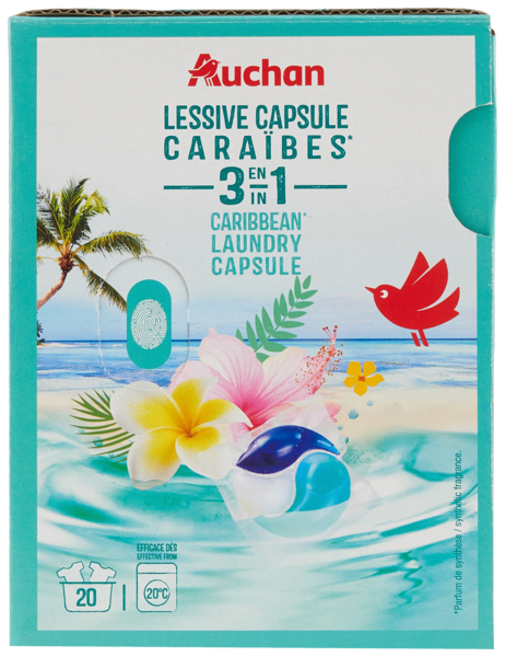 Lessive Capsule 3 En 1 Caraïbes Auchan