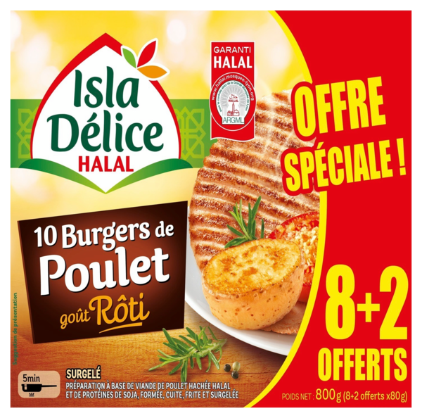 Burger De Poulet Roti Surgelé Isla Delice