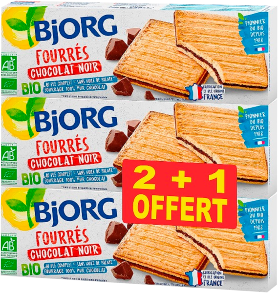 Biscuits Fourrés Au Chocolat Noir Bio Bjorg 