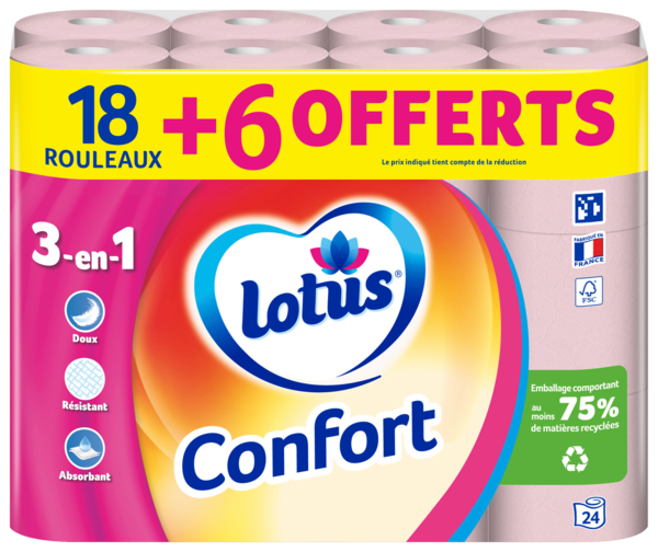 Papier Toilette Confort Aquatube Rose Lotus
