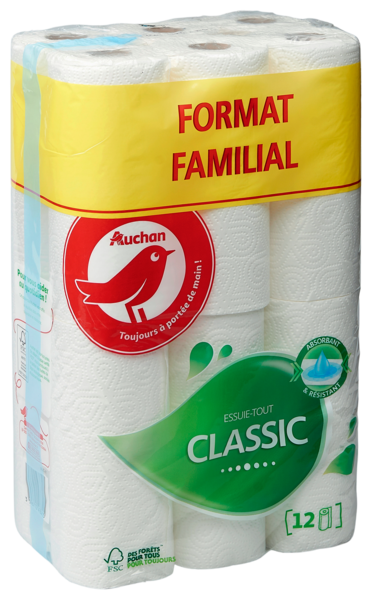 Essuie Tout Classic Format Familial Auchan