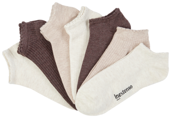Lot De 7 Paires De Mini Socquettes Femme Inextenso Auchan Embarquement immédiat pour les prix bas