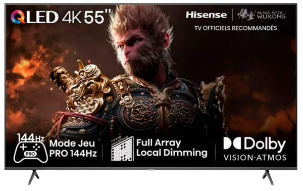Tv Qled 55" / 139 Cm Hisense 55E7Nq Pro Auchan SOLDES : jusqu'à -70% !