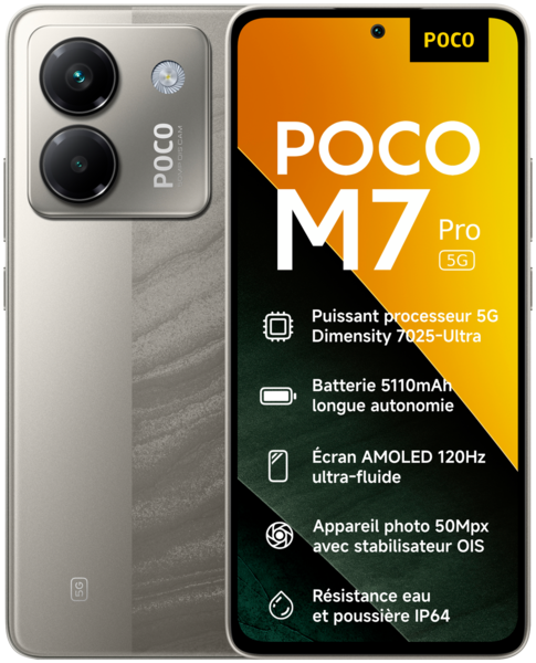 Smartphone Poco M7 Pro 5G 8/256Go + Echo Pods Air Auchan SOLDES : jusqu'à -70% !