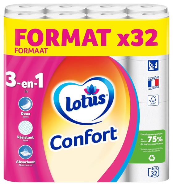 Papier Toilette Confort Blanc Lotus