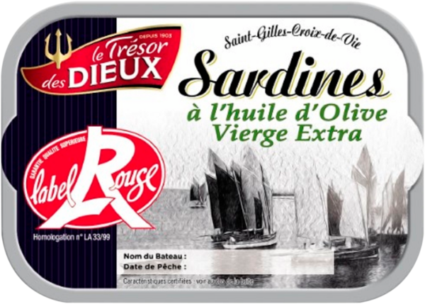 Sardines À L'huile D'olive Label Rouge Le Trésor Des Dieux